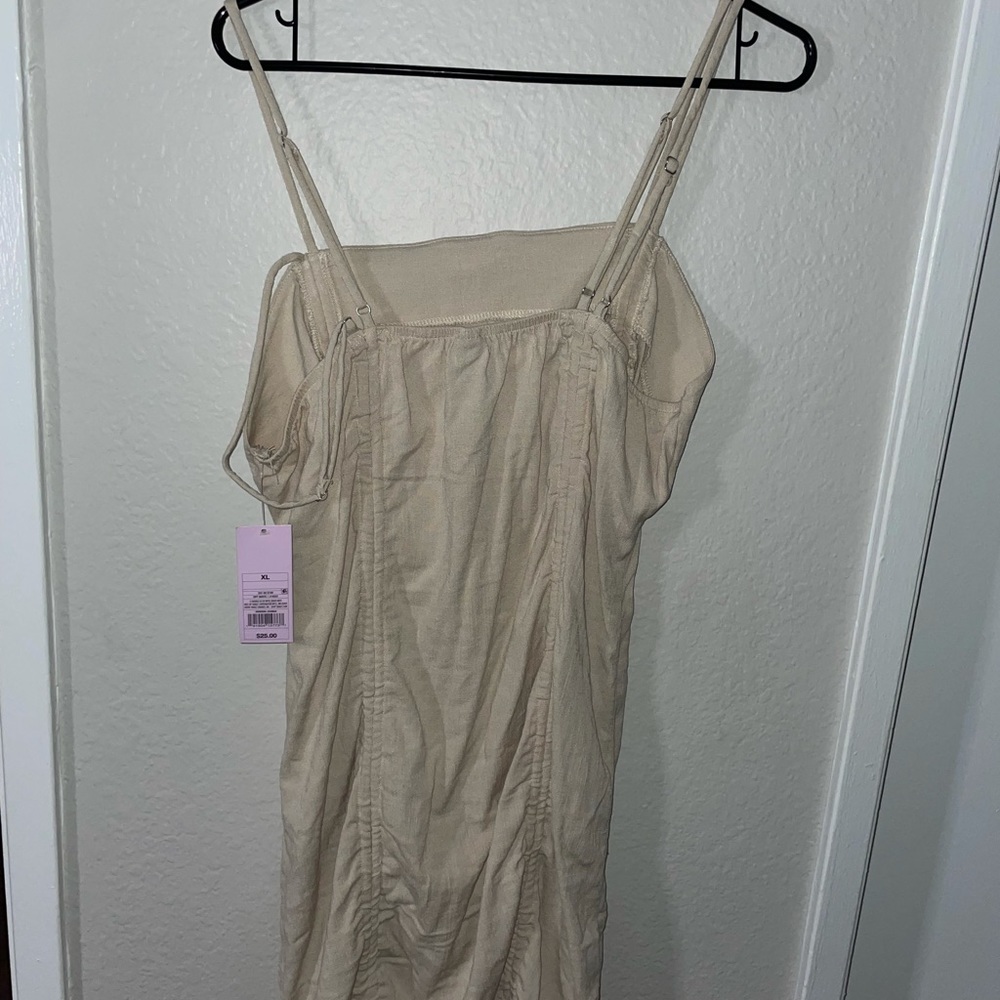 MIDI tan dress with straps